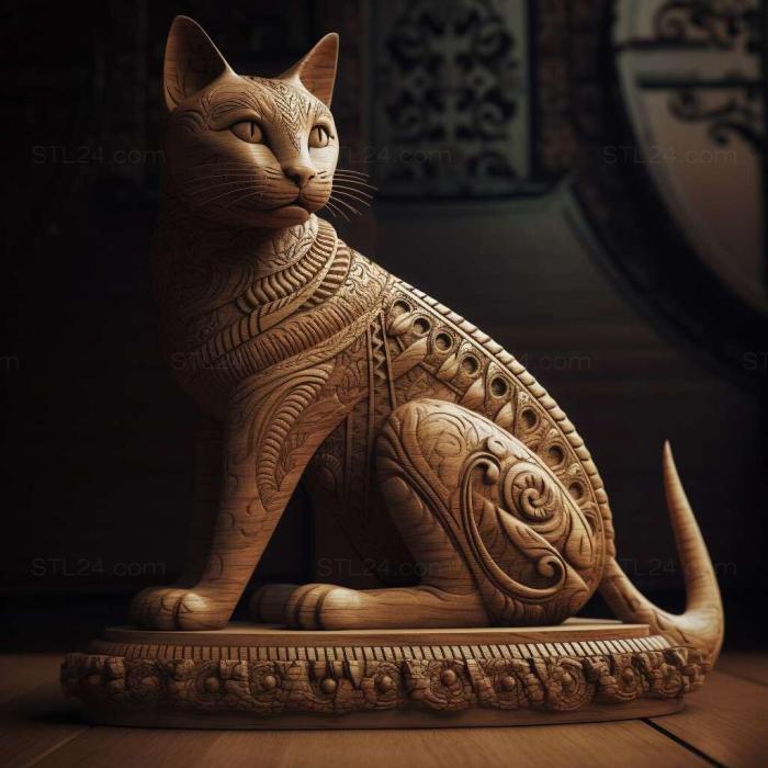 Nature and animals (st Javanese cat 3, NATURE_2311) 3D models for cnc